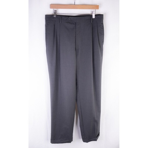 Jos A Bank 2-Pc Stripped Gray Suit Jacket Blazer Jacket Size 41R/S Pants 34X31 - Picture 15 of 16